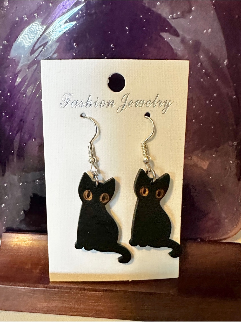 Black Cat Dangle Earrings